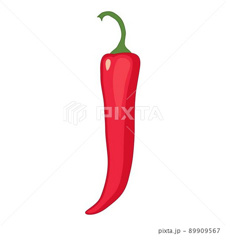 Eco pepper icon outline, hand drawn vector. Red cartoon Eco pepper icon outline, hand drawn vector. Red cartoon 89909567