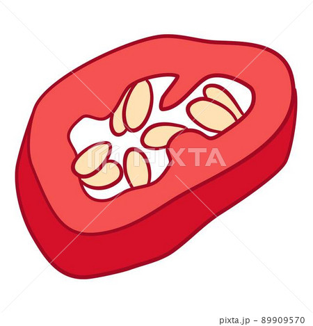 Pepper slice icon outline, hand drawn vector. Vegetable chili Pepper slice icon outline, hand drawn vector. Vegetable chili 89909570