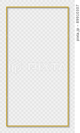 Rectangular Golden Frame Story on transparent Background 89910307