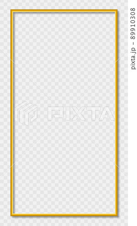 Rectangular Golden Frame Story on transparent Background 89910308