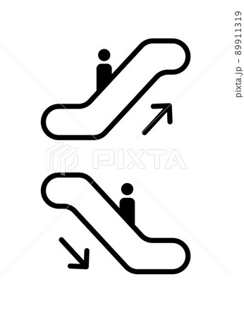 Escalate vector icon sign. Elevator mall symbol, escalator ladder icon Escalate vector icon sign. Elevator mall symbol, escalator ladder icon 89911319