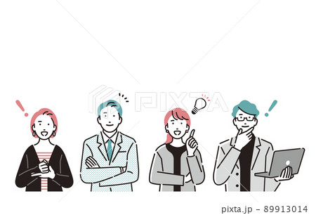 人物 ひらめいたビジネスパーソン上半身 89913014