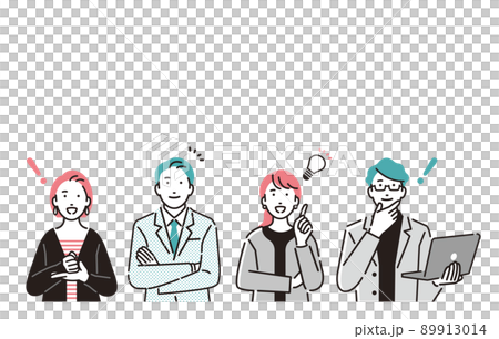 人物 ひらめいたビジネスパーソン上半身 89913014