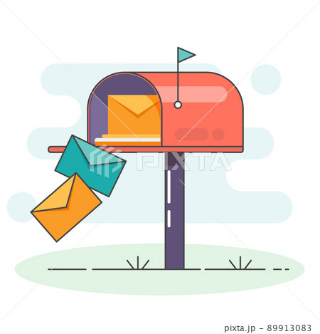 Mail box vector icon. Post mailbox letter illustration. Letterbox flat delivery icon 89913083