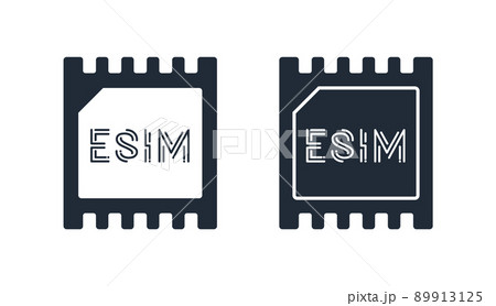 Esim chip card concept icon. Embedded sim card cellular mobile technology smart concept 89913125