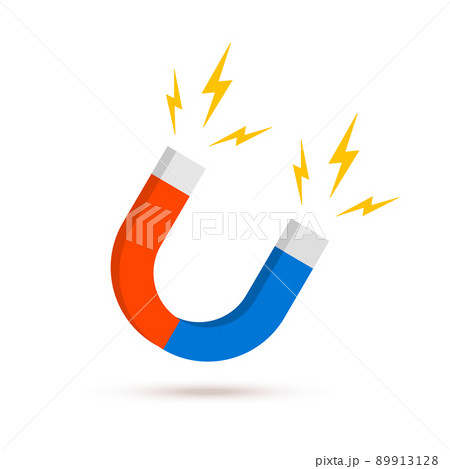 Magnet vector logo icon. Electromagnetic fieldd business attract concept 89913128