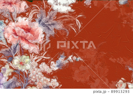 abstract oil painting flower illustration 89913293