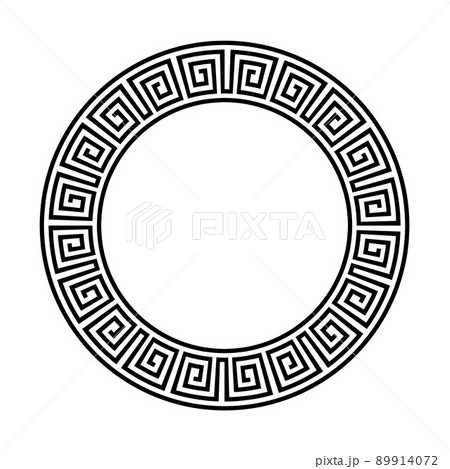 Greek circle pattern border. Vector round greek frame ornament ancient circular design background Greek circle pattern border. Vector round greek frame ornament ancient circular design background 89914072