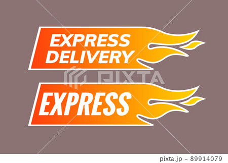 Express delivery service courier icon. Express delivery shipping transport sign vector label 89914079