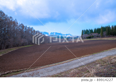 戸隠連峰　戸隠展望苑からの眺め　早春の風景 89914227