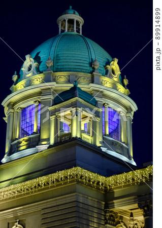 Night view of the National Assembly of the Republic of Serbia in Belgrade Night view of the National Assembly of the Republic of Serbia in Belgrade 89914899