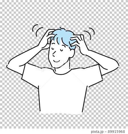 舒適地按摩頭皮的男人 89915968