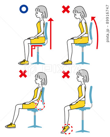 姿勢　椅子 89916747