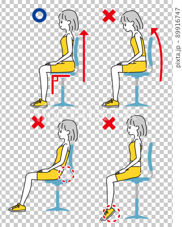 姿勢　椅子 89916747