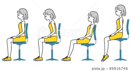 姿勢　椅子 89916748