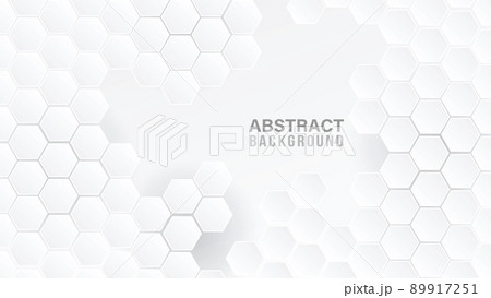 Abstract Background. Embossed Hexagon , honeycomb white Background ,light and shadow ,Vector 89917251