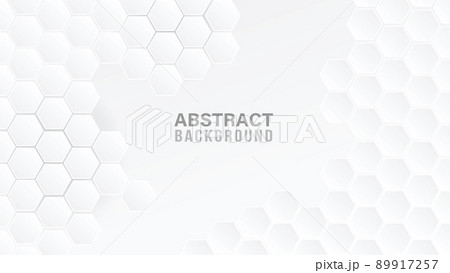 Abstract Background. Embossed Hexagon , honeycomb white Background ,light and shadow ,Vector 89917257