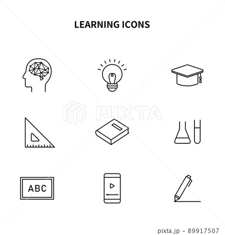 シンプルアイコンセット｜勉強・学習・教育・学校 89917507