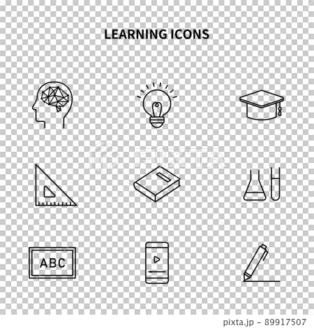 シンプルアイコンセット｜勉強・学習・教育・学校 89917507