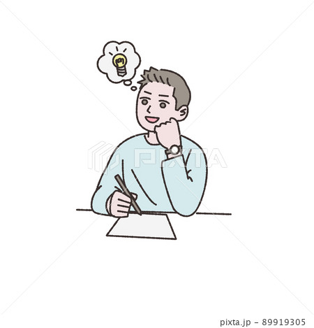 勉強中に閃く人イラスト素材 89919305