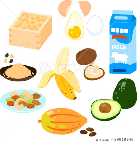 トリプトファンを含む食品のイラストセット 89919849