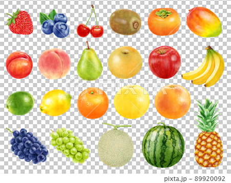 Watercolor illustration fruit set 89920092