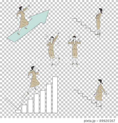 一組穿西裝的女人跑來跑去 89920167