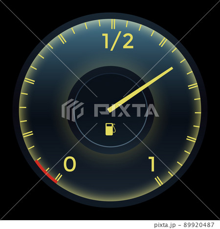 Realistic car dashboard fuel. Gas measure gauge. Motorbike or motorcycle filling the fuel tank indicator, counter on analog panel. Colorful infographic element 89920487