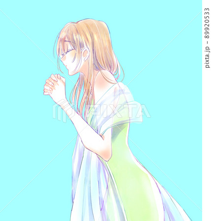祈る女性 金髪 祈る女性 金髪 89920533