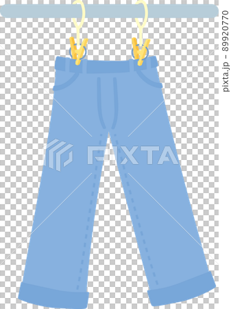 洗濯物_干したデニムパンツ 89920770