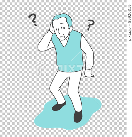 認知症、物忘れのイメージイラスト素材 - 困る・悩む・忘れる・徘徊 89920819