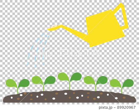 Illustration of watering plant buds 89920967