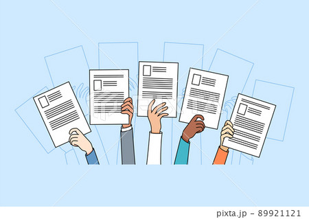 People hands holding CV apply for vacancy 89921121