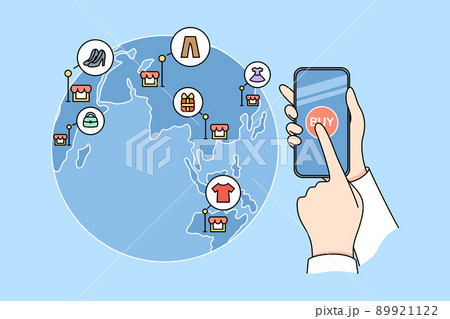 Person shopping online on cellphone  89921122