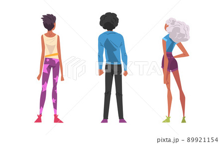 Set of standing people in fashionable outfit cartoon vector illustration 89921154