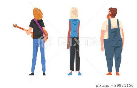 Standing people in casual clothes set cartoon vector illustration on white background 89921156