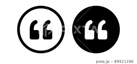 引用符のアイコンセット。ダブルクォーテーションマーク。 89921286