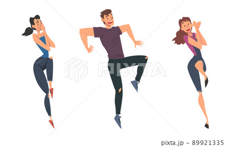 Frightened people set. Nervous worried man and women, panic attack, anxiety and phobia cartoon vector illustration 89921335