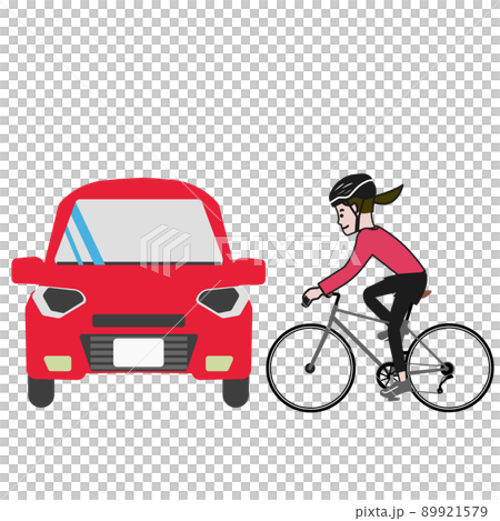 自行車-汽車碰撞流行線圖的矢量圖解 89921579
