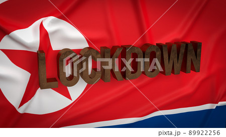 North Korea flag for virus crisis concept 3d rendering 89922256
