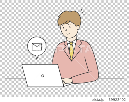 操作個人計算機的商人的電子郵件 89922402