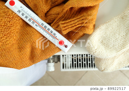 Concept of heating season, close up and top view Concept of heating season, close up and top view 89922517