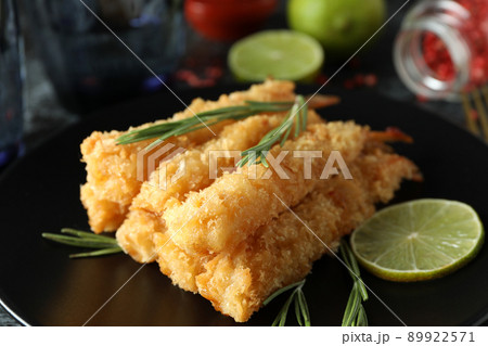 Concept of tasty food with deep-fried shrimp Concept of tasty food with deep-fried shrimp 89922571