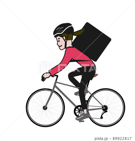 自転車に乗る人のポップで可愛い線画ベクターイラストのイラスト素材 自転車に乗る人のポップで可愛い線画ベクターイラストのイラスト素材