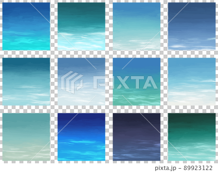 海色漸變方形12片矢量素材 89923122