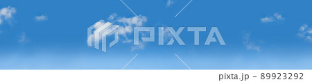 Sky blue background extra wide banner. small white clouds 89923292
