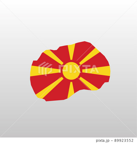 Macedonia national flag in country map silhouette Macedonia national flag in country map silhouette 89923552