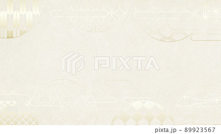 伝統和柄を使用した、和紙の風合いを感じるイラスト 89923567