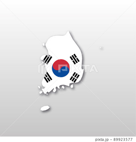 South Korea national flag in country map silhouette 89923577