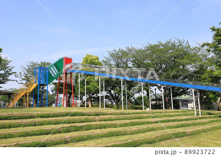 あらかわ遊園　しばふ広場の大きなすべり台　　 89923722